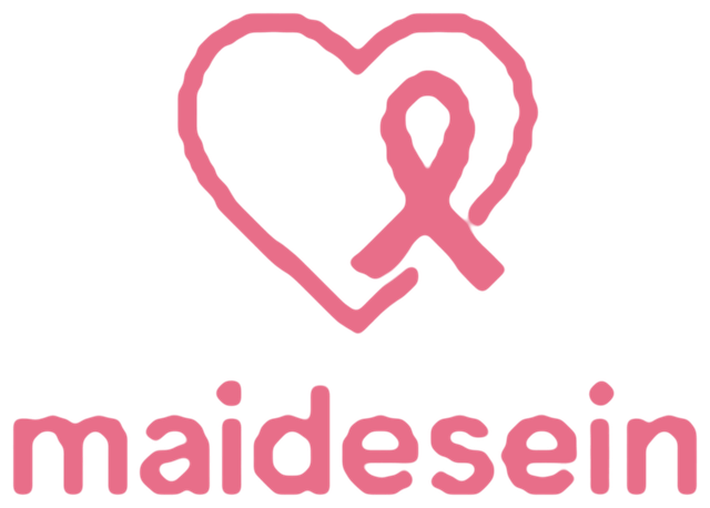 Logo MAIDESEIN : un cœur traversé d’un ruban rose